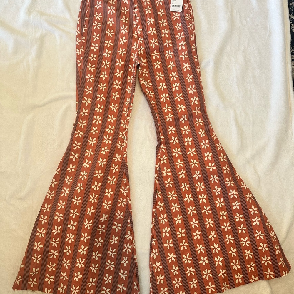 Rust and Cream Floral Pants